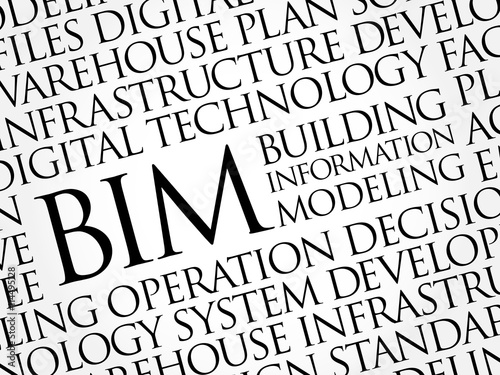 BIM - building information modeling word cloud, business concept
