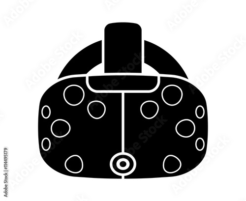 Virtual reality / VR gaming headset goggles with sensors flat icon for apps and websites 