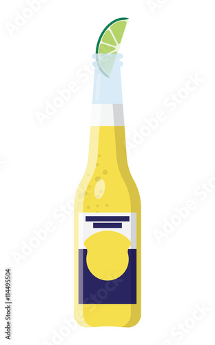 Cerveza Bottle Beer with Lime Wedge