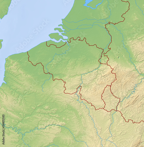 Relief Map of Belgium - 3D-Illustration