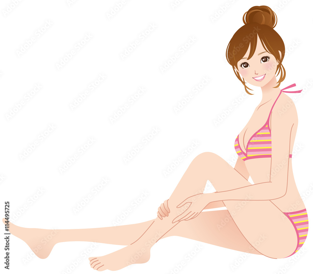 Fototapeta premium 若い女性 美容 水着