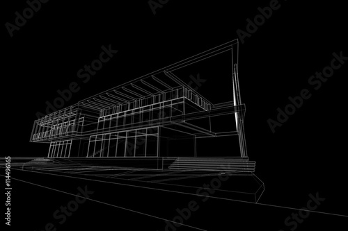 architecture abstract, 3d illustration