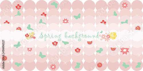 Hello Spring card or invitation with flowers. Rose quartz pink color. Vector illustration