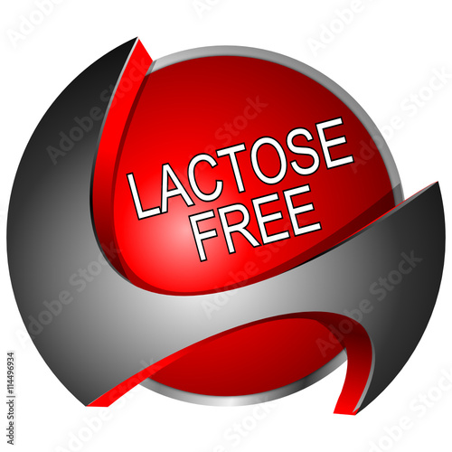 Lactose free Button - 3D illustration
