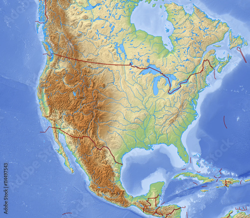Relief Map of United States - 3D-Illustration