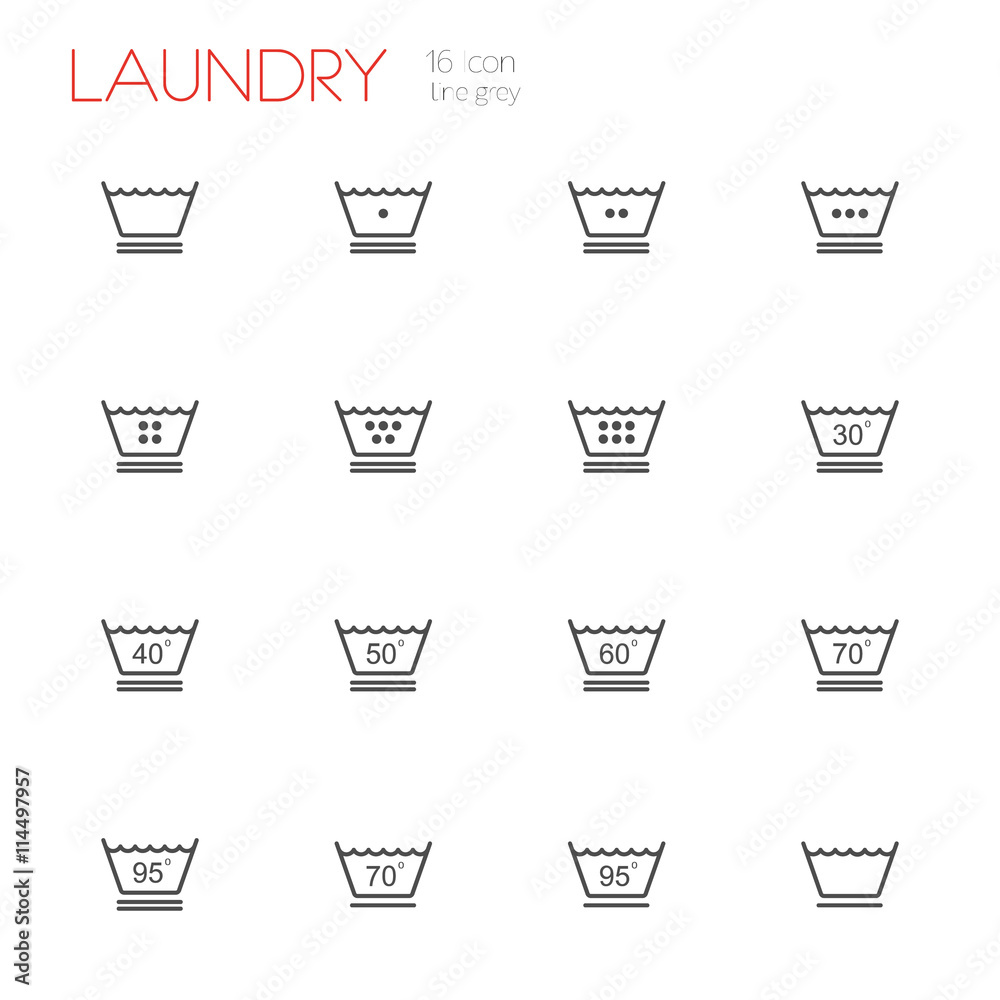Laundry line icons Laundry line icons