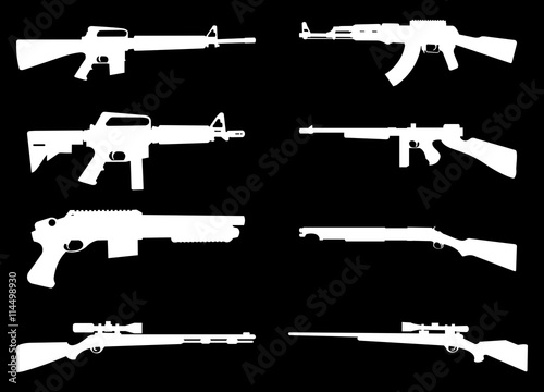 Gun Rifle Icon Silhouette Black Background