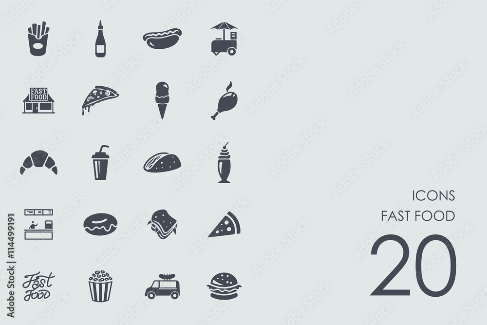 Set of fast food icons
