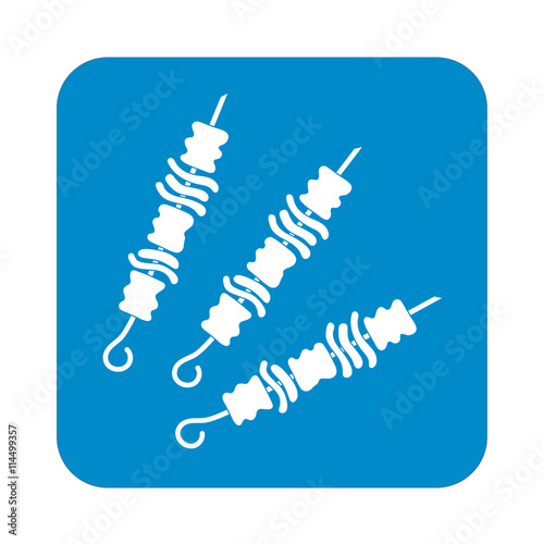 Grilled kebab icon. Vector illustration