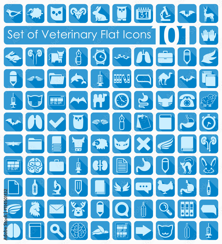 Set of veterinary icons Set of veterinary icons