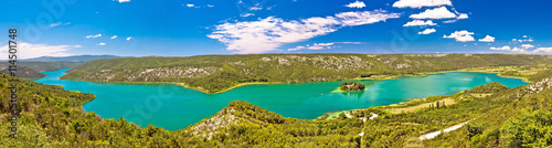 Krka river national park panoramic view