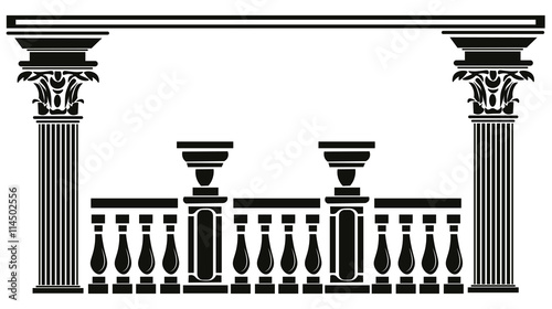Vector Architectural decorative columns. Interior design decoration panels. C...