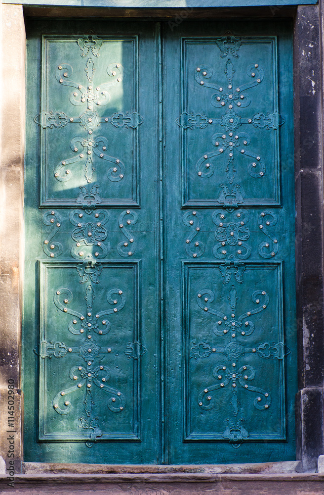 Old door in the city center Old door in the city center
