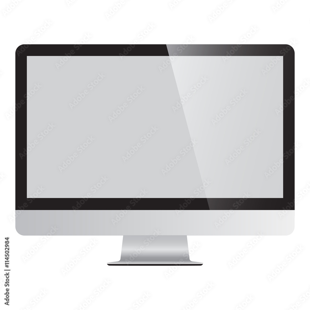Large LCD Monitor screen isolated. Large LCD Monitor screen isolated.