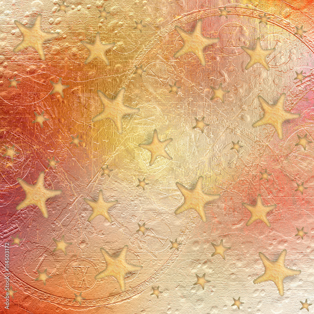 Naklejka premium Abstract vintage paper background with swirls and geometric figures