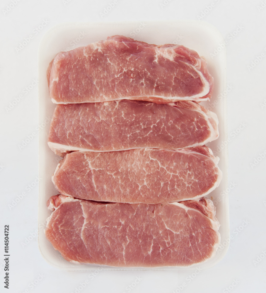 Raw pork meat isolated on white background Raw pork meat isolated on white background