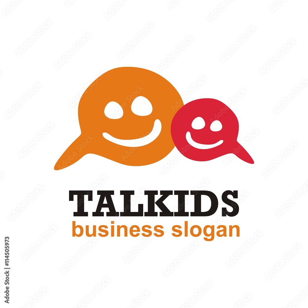 Design logo talk kids icon chat communication Stock Vector | Adobe Stock