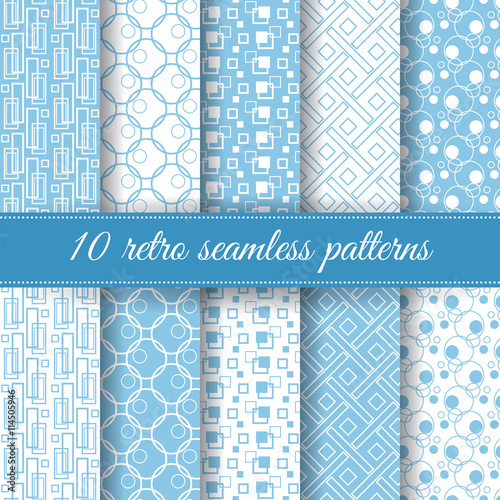 Set of retro seamless patterns