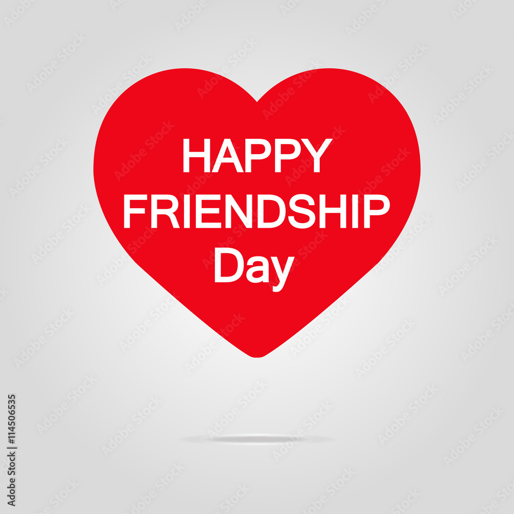 Happy friendship day in the heart on a white background Happy friendship day in the heart on a white background