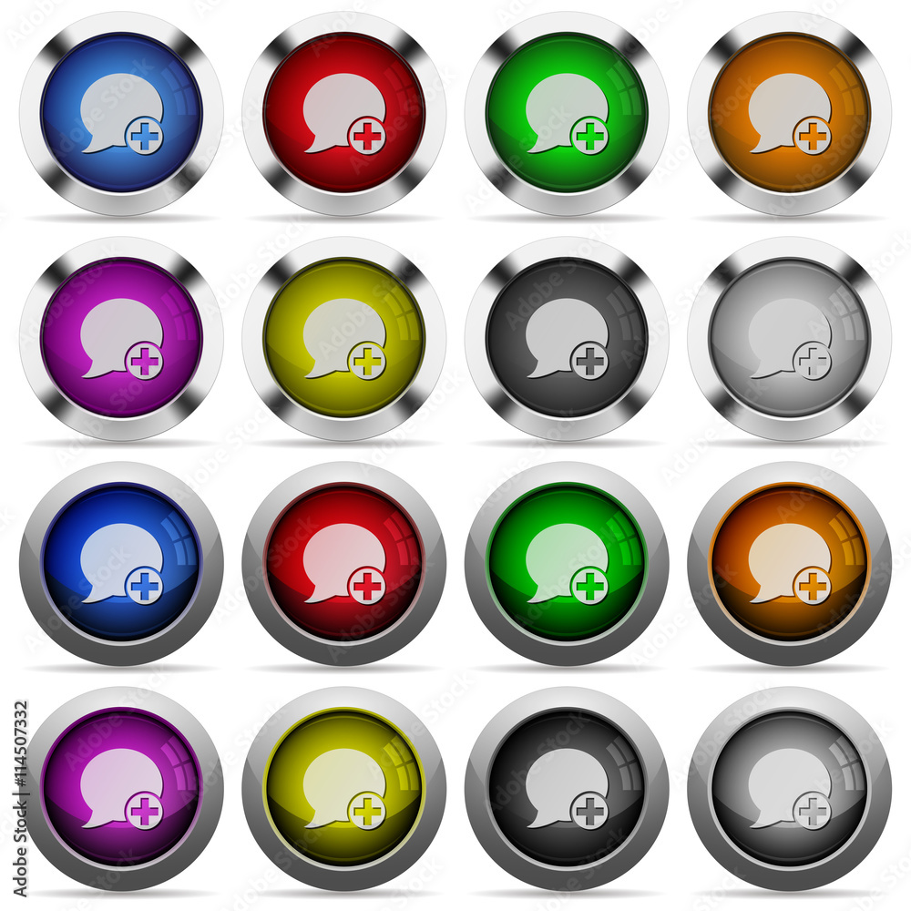 Post blog comment glossy button set Post blog comment glossy button set