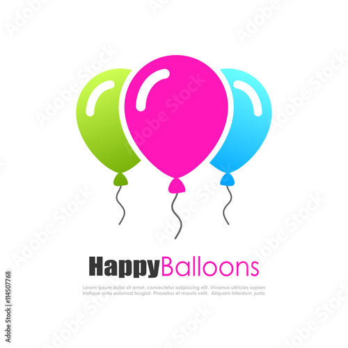 Abstract entertainment logo, happy balloons