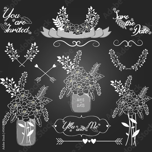 Chalkboard Mason jar Clipart 