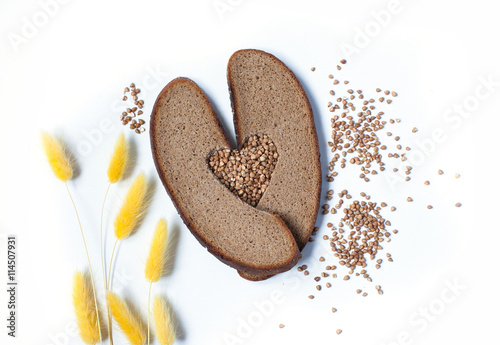 Bread, buckwheat isolated on a white background
