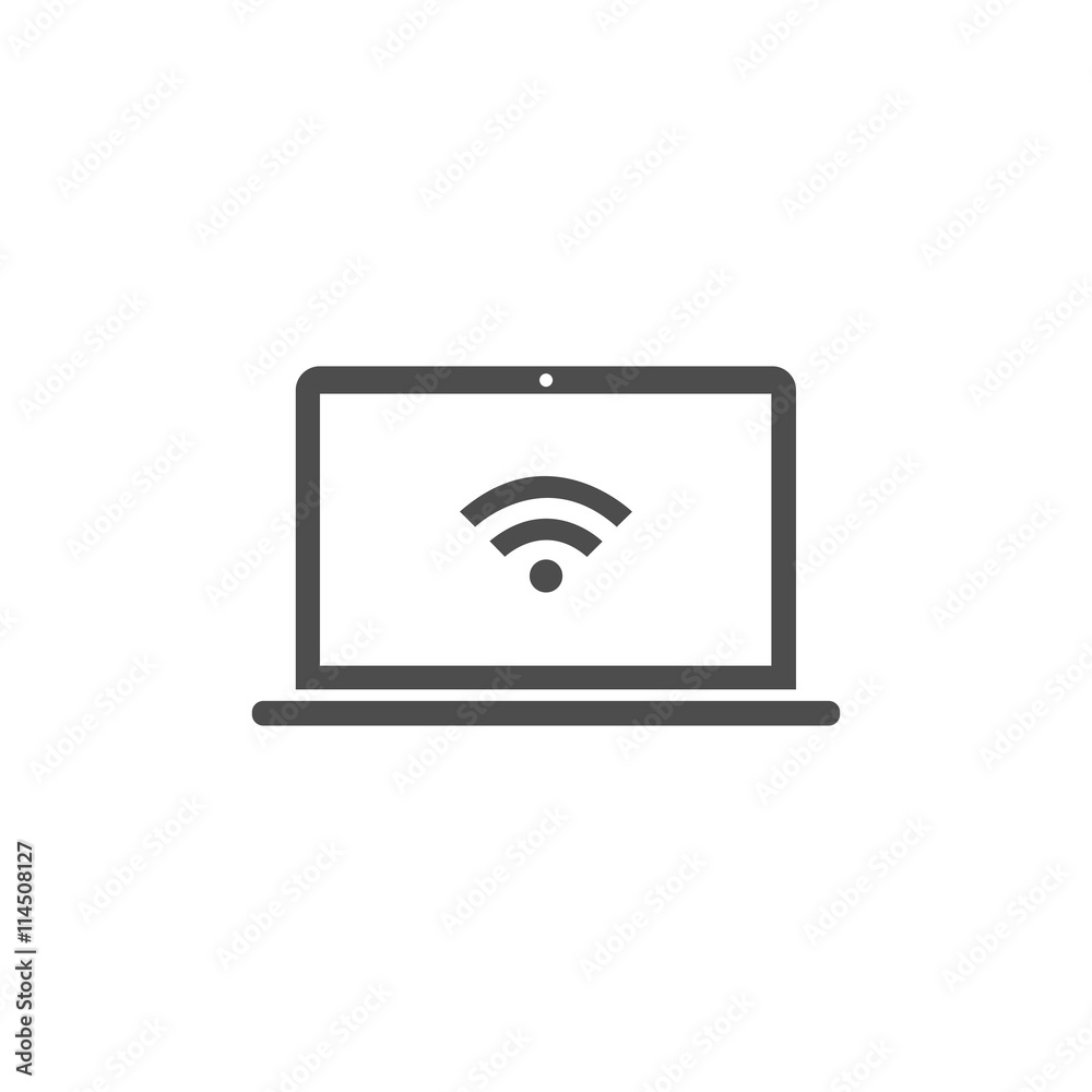 Icono de ordenador portátil sobre fondo blanco Icono de ordenador portátil sobre fondo blanco