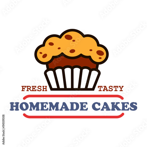 Homemade cakes and pastries sign for bakery design