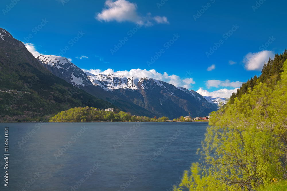 Norwegian fjord and mountains