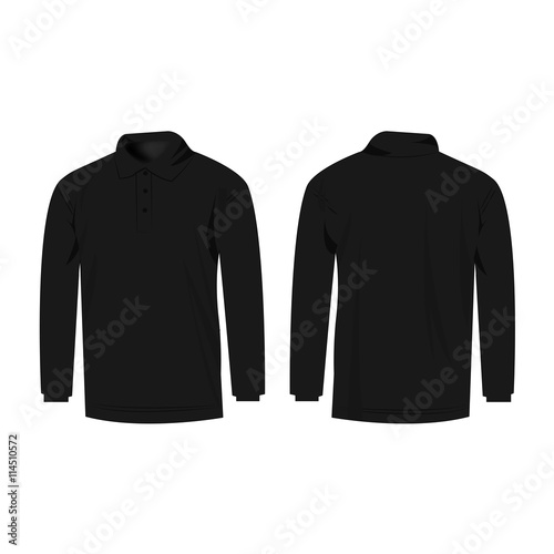 black polo with long sleeve isolated