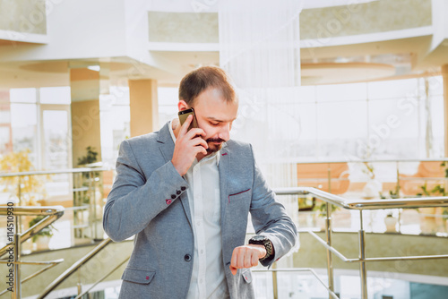 Businessman talking on the phone.