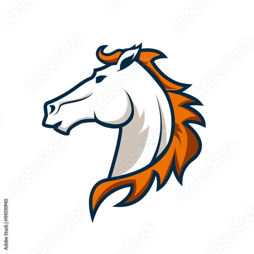 logo template with horse head. Sport team logo.