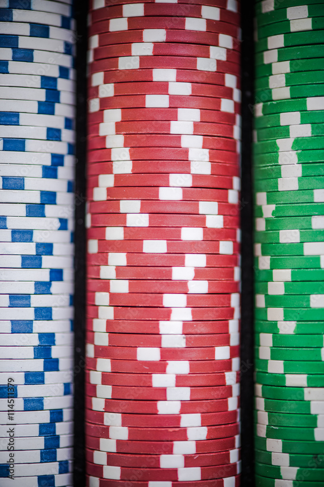 Fototapeta premium poker chips stack in piles