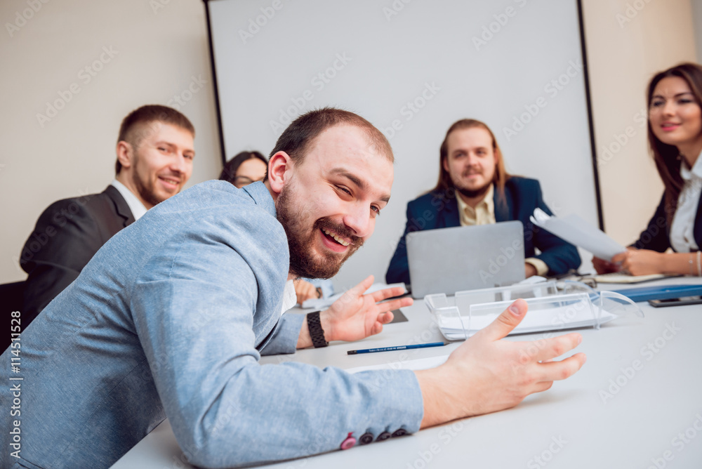 Team meeting. Discussion of business strategy. Team meeting. Discussion of business strategy.