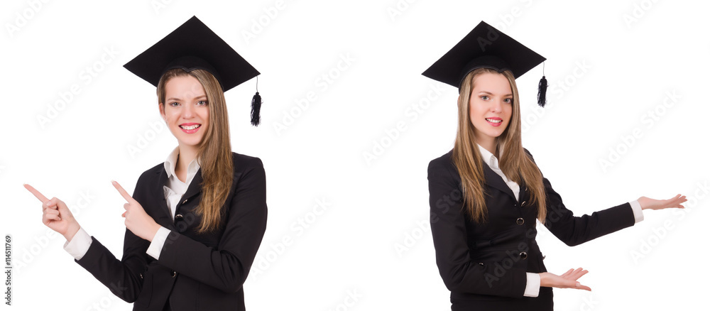 Woman student isolated on white background Woman student isolated on white background