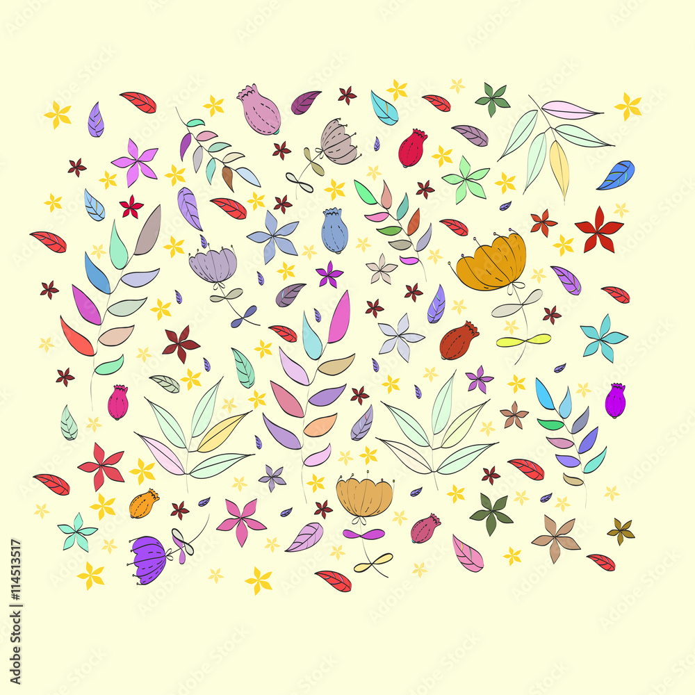 Vector pattern retro flower