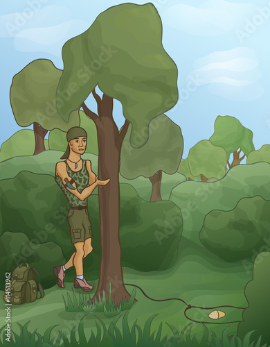 Hunter in the forest