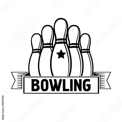 Bowling emblems, labels, badges and designed elements.