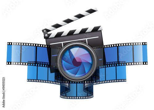 Online movie theater cinema icon design