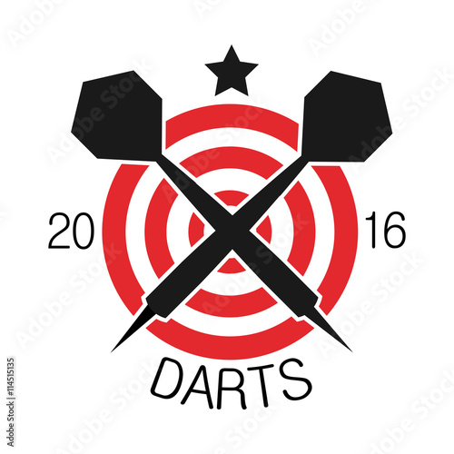 Darts label. Badge Logo. Darts sporting symbols.