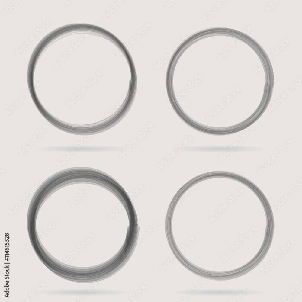 Set of Circles. Vector set of grunge circle brush Set of Circles. Vector set of grunge circle brush