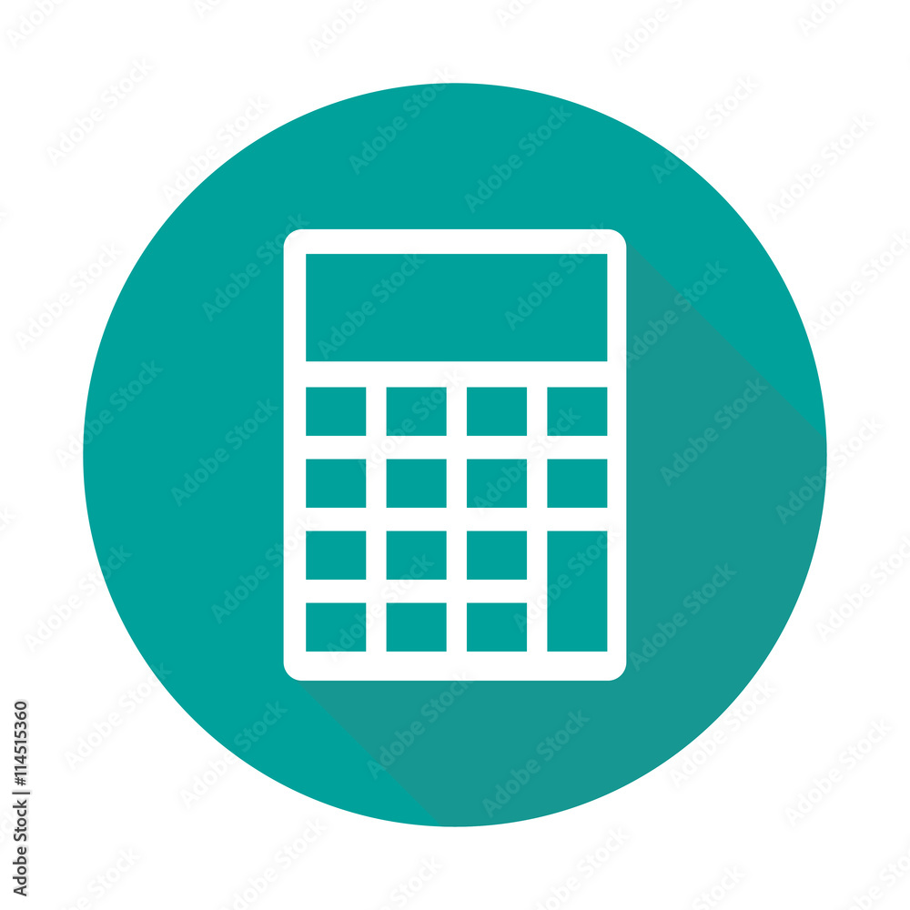 Flat calculator icon isolated on white background Flat calculator icon isolated on white background