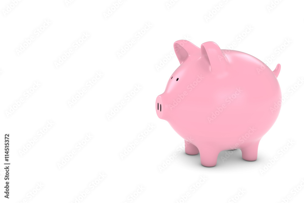 Piggy Bank with White Copy Space 3D Illustration Piggy Bank with White Copy Space 3D Illustration