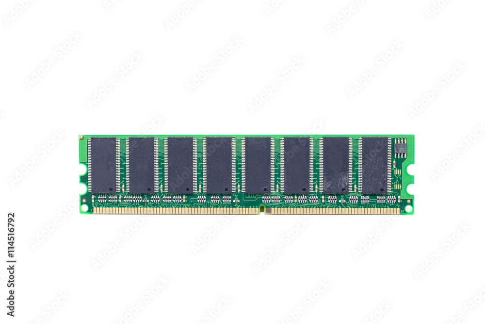 Computer memory chip on white background Computer memory chip on white background
