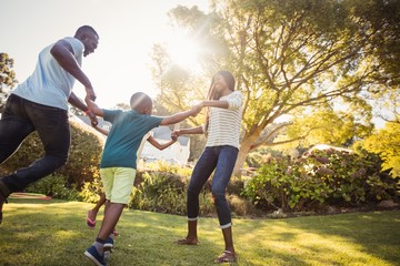 Happy family enjoying together