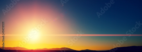 beautiful sunset with clear sky