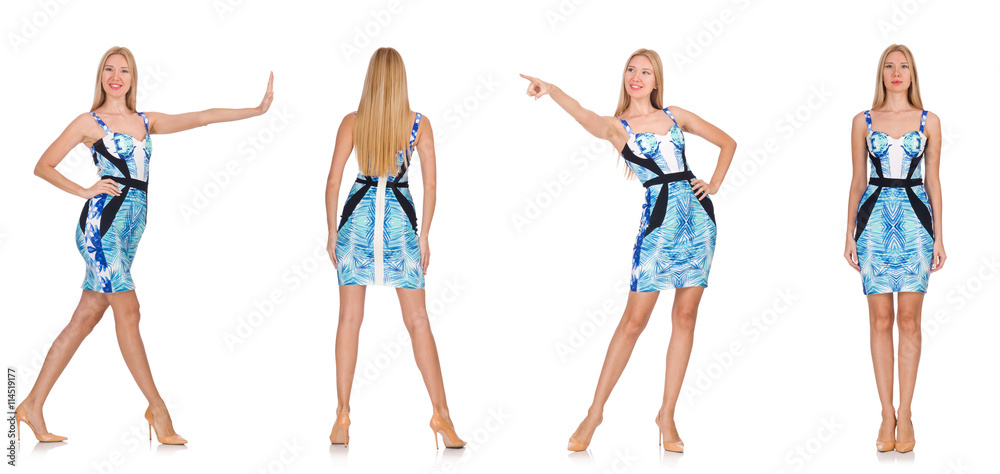 Composite photo of woman in various poses Composite photo of woman in various poses