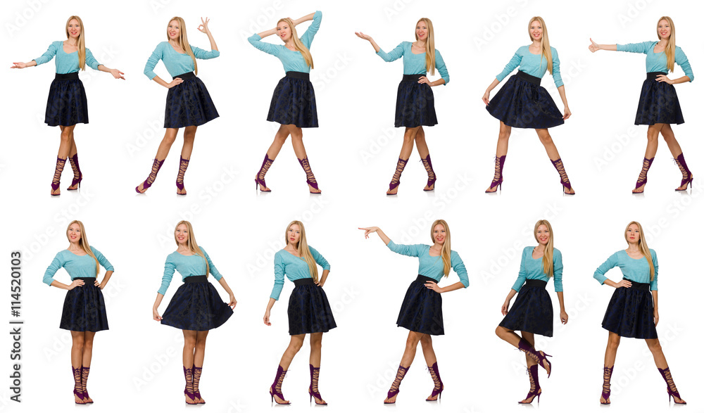 Obraz premium Composite photo of woman in various poses
