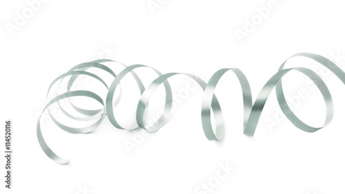 Curly and glossy ribbon isolated